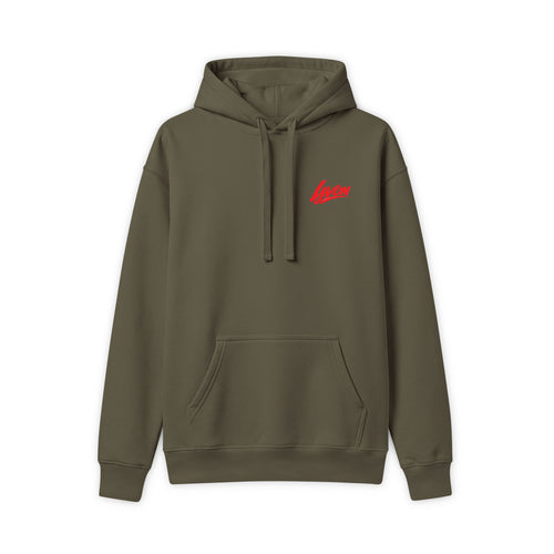 Heart Logo Hoodie — 'Yvon' Red Graphic Pullover