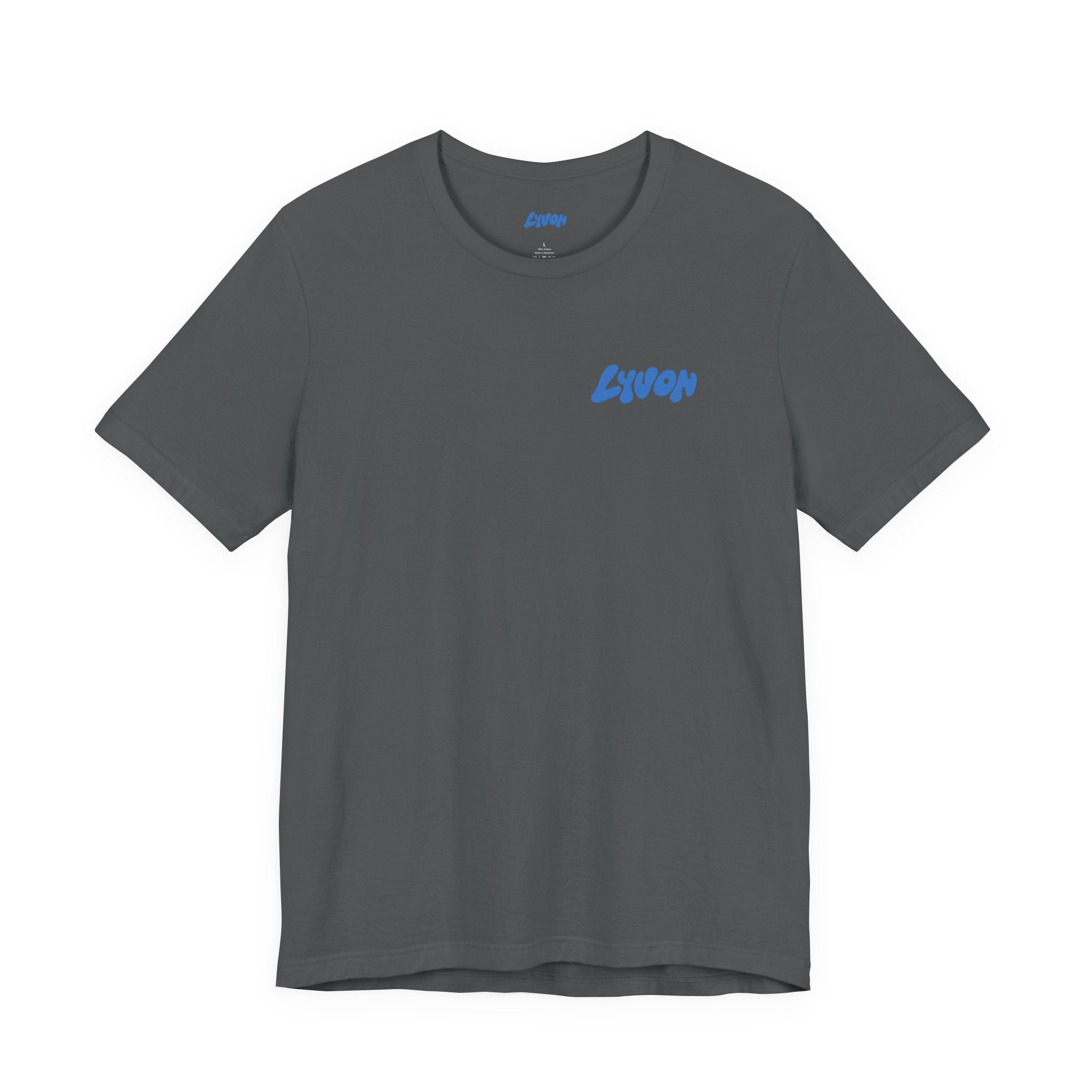 Lyvon Logo Tee — Retro Blue Speed Cube Graphic T-Shirt