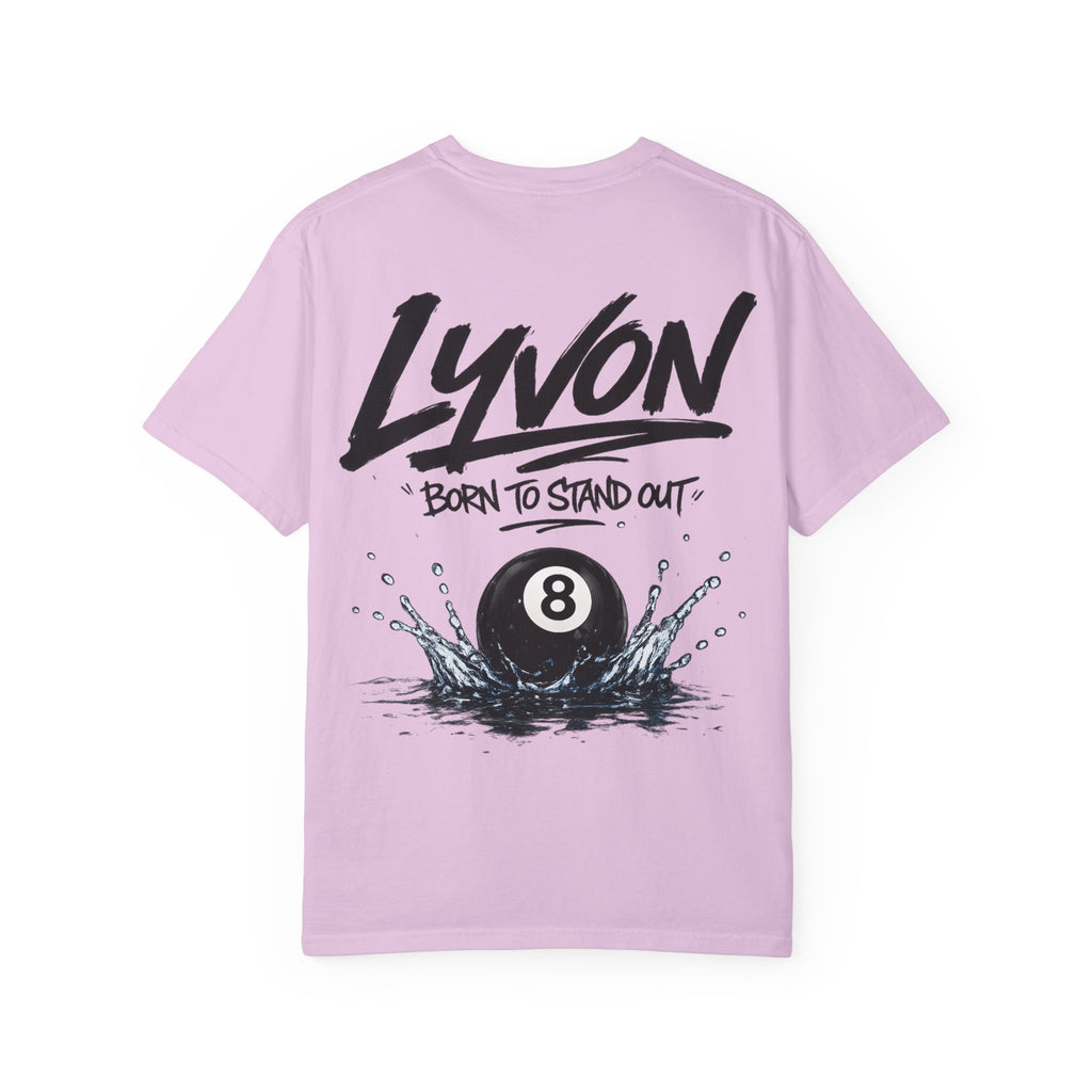 Copy of Lyvon Script Logo T‑Shirt — Retro Blue Graphic Tee (Front Chest & Back Print)