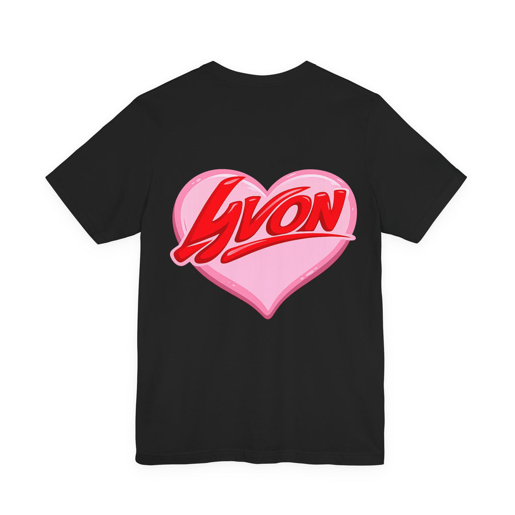 Heart Name Tee — 'Lyon' Pink Heart Graphic T-Shirt