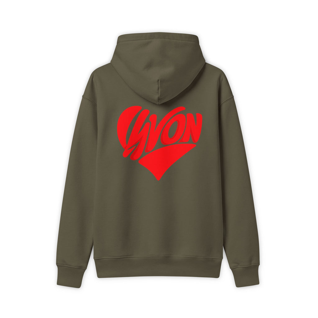 Heart Logo Hoodie — 'Yvon' Red Graphic Pullover