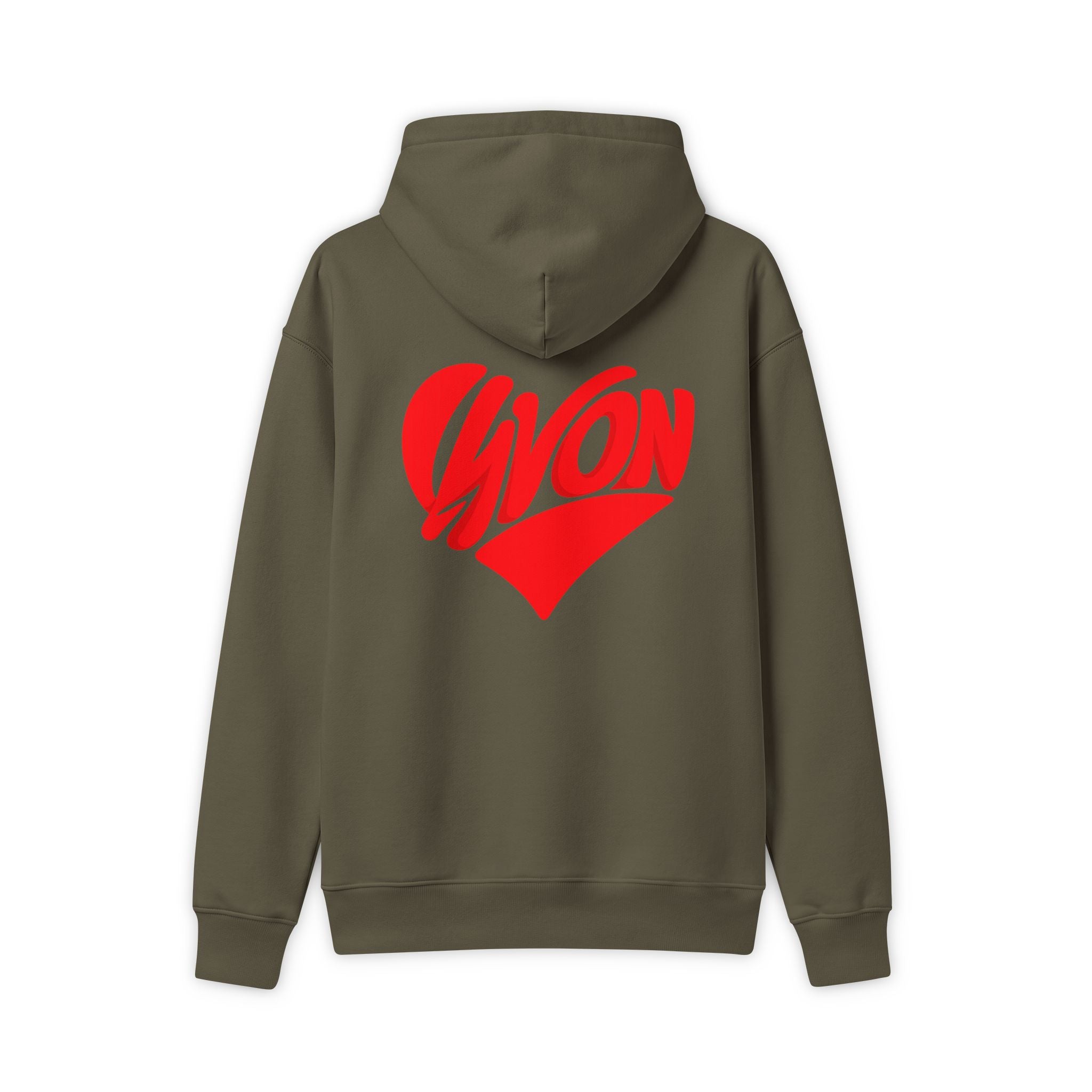 Heart Logo Hoodie — 'Yvon' Red Graphic Pullover