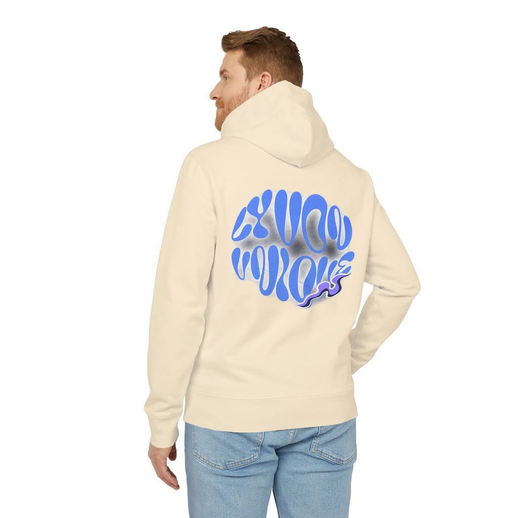 Hoodie — 'Good Vibes' Retro Blue Wave Graphic Hoodie