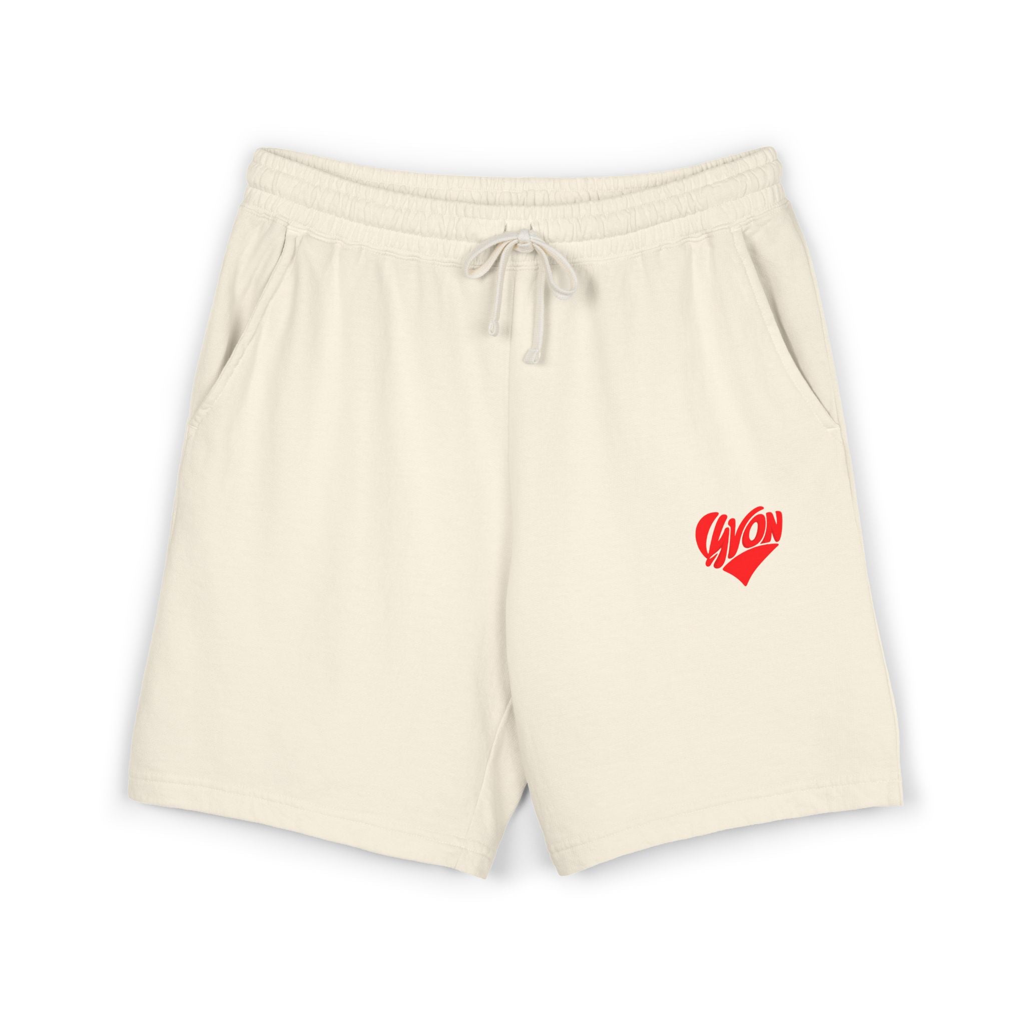 LYVON Heart Fleece Shorts — Short Molletonné Brodé Cœur