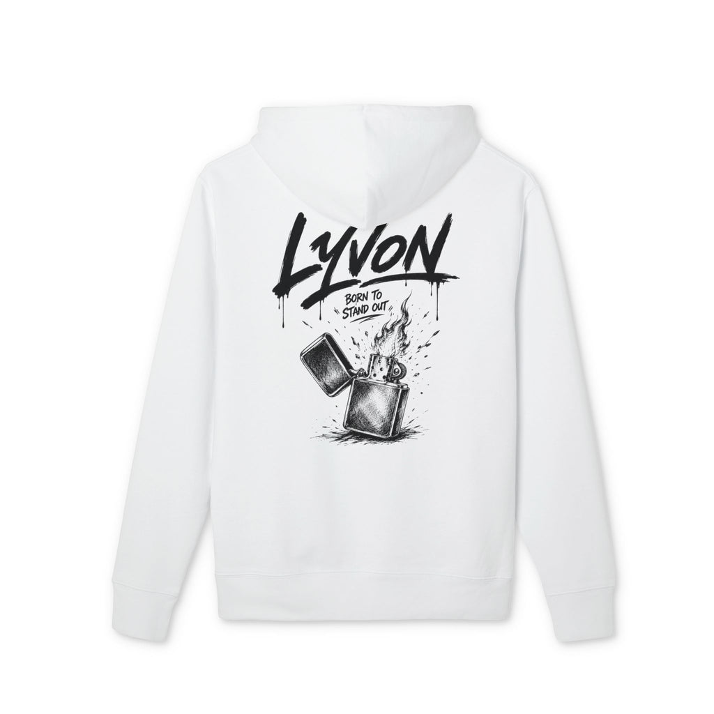 Lyvon 'Born to Stand Out' Hoodie — Graphic White Pullover