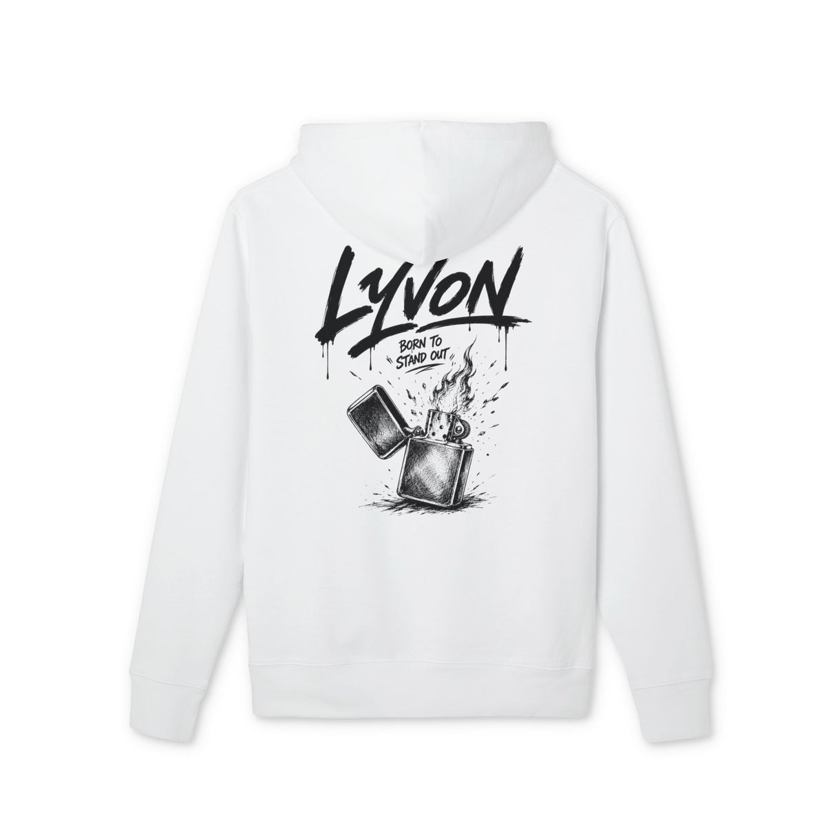Lyvon 'Born to Stand Out' Hoodie — Graphic White Pullover