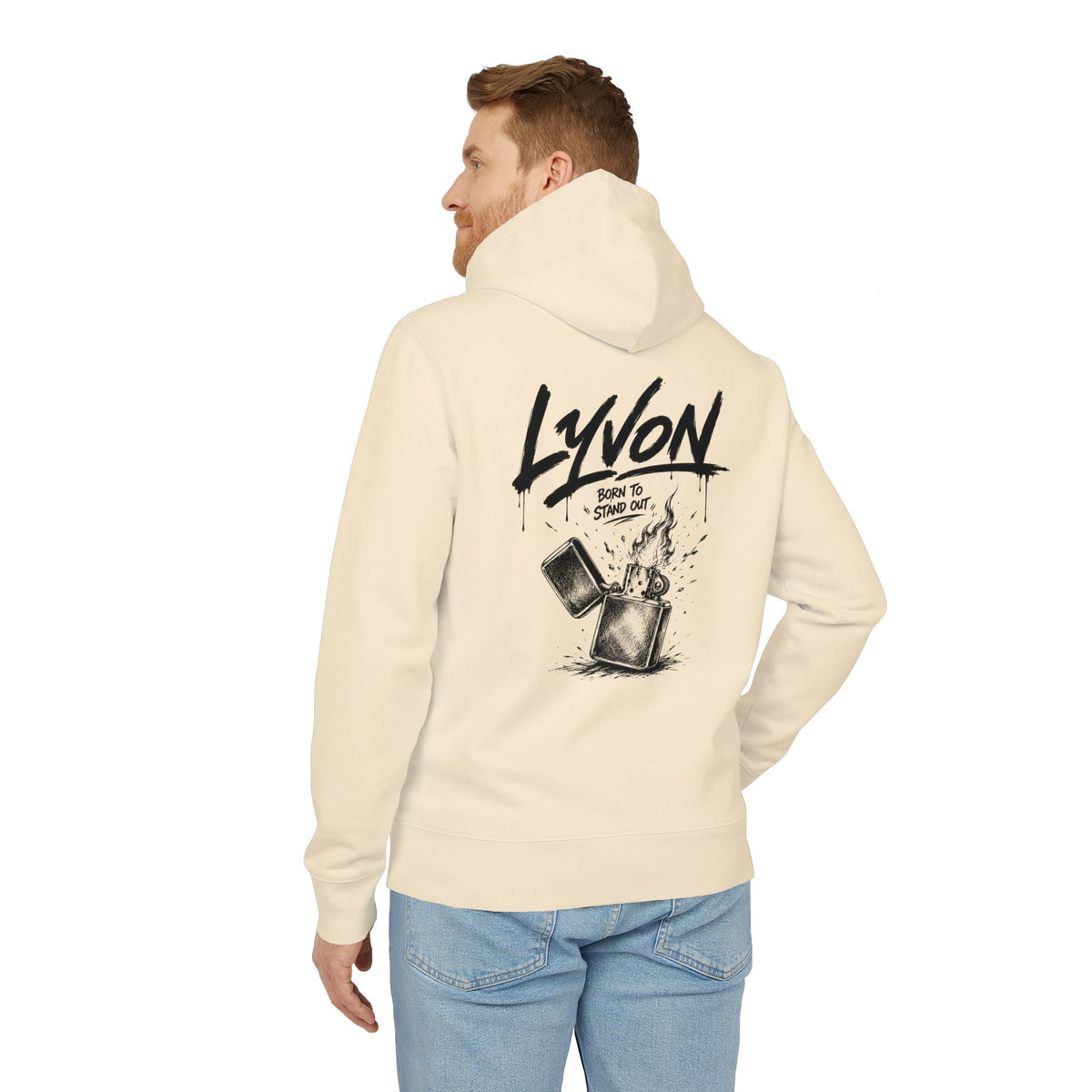 Lyvon 'Born to Stand Out' Hoodie — Graphic White Pullover