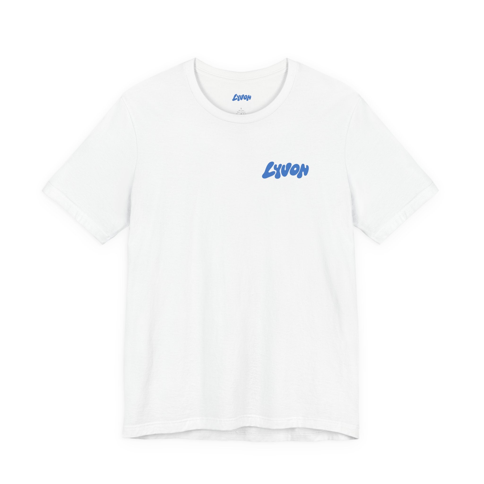 Lyvon Logo Tee — Retro Blue Speed Cube Graphic T-Shirt