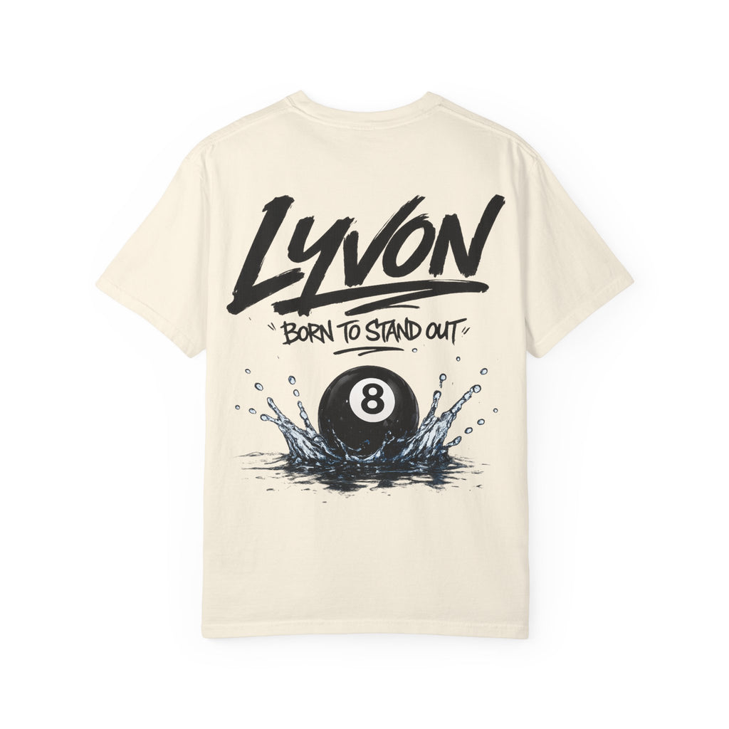 Copy of Lyvon Script Logo T‑Shirt — Retro Blue Graphic Tee (Front Chest & Back Print)