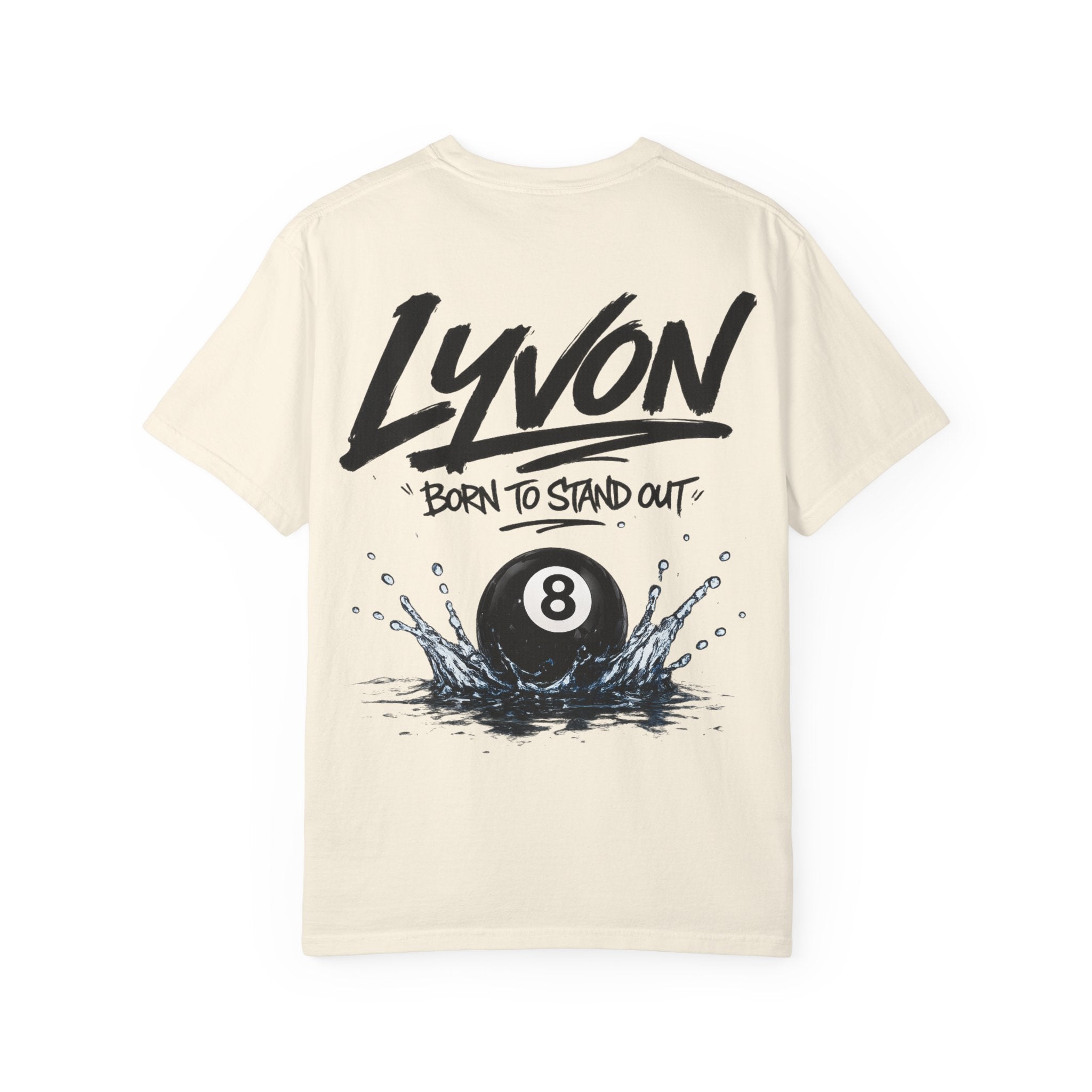 Copy of Lyvon Script Logo T‑Shirt — Retro Blue Graphic Tee (Front Chest & Back Print)