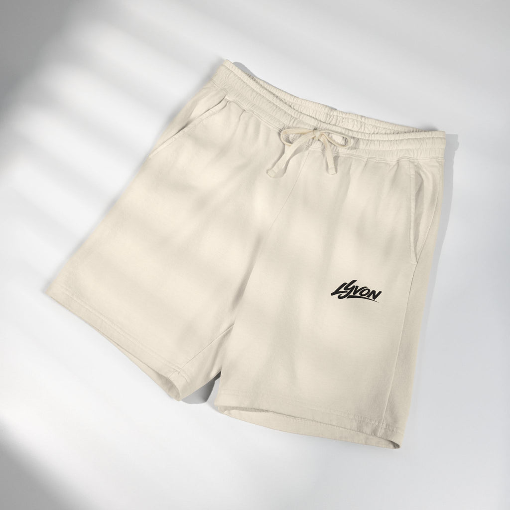 Lightweight Fleece Sweat Shorts - Garment-Dyed Casual Lounge Shorts with Script Logo