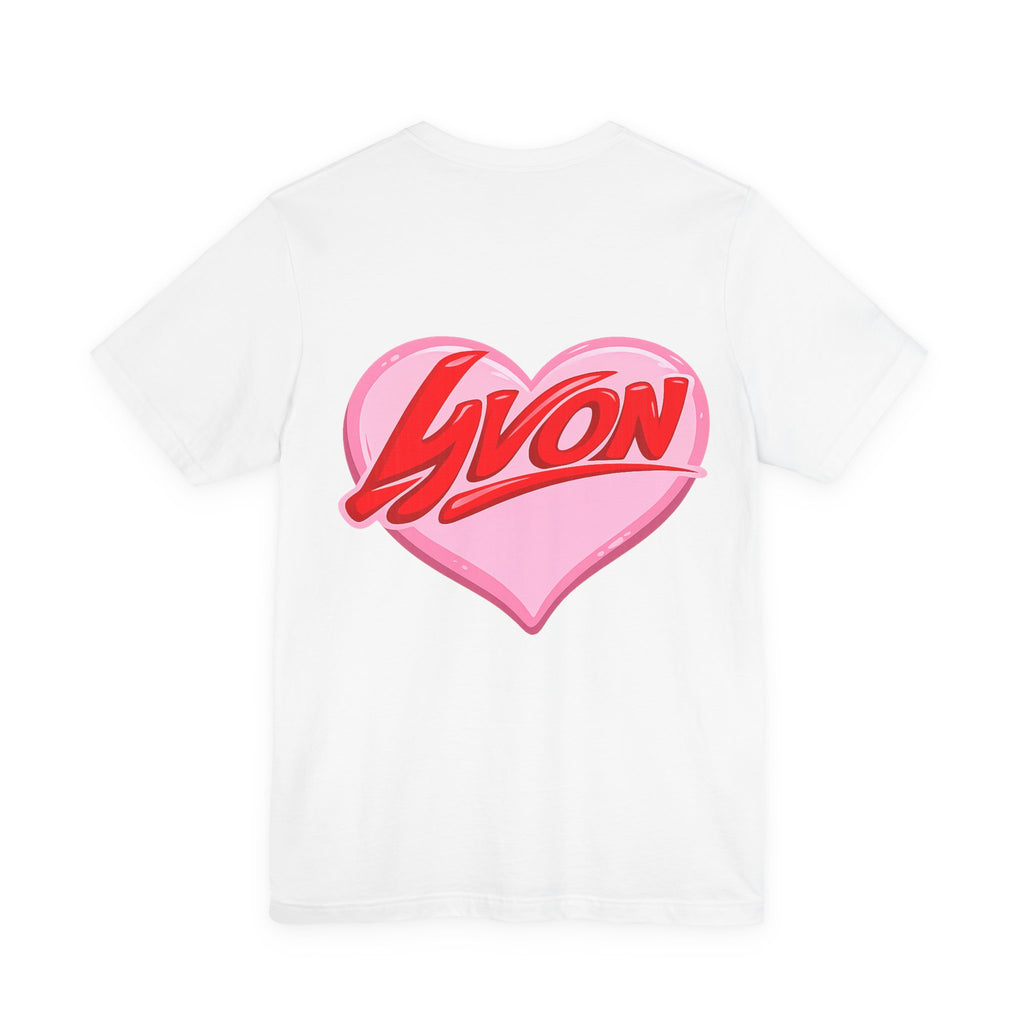 Heart Name Tee — 'Lyon' Pink Heart Graphic T-Shirt