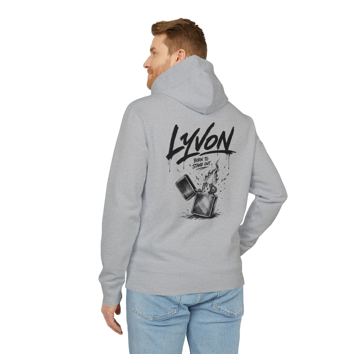 Lyvon 'Born to Stand Out' Hoodie — Graphic White Pullover