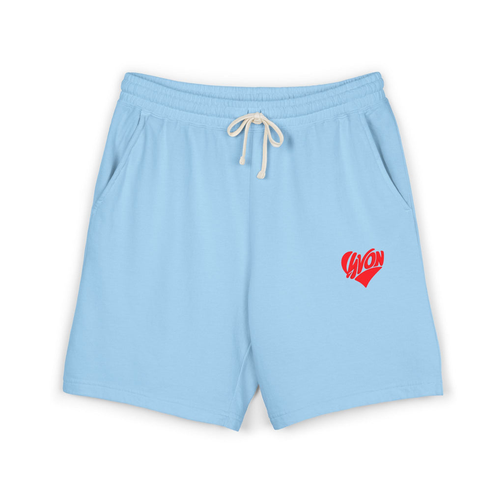 Lightweight Fleece Sweat Shorts — Heart 'AYON' Embroidered Lounge Shorts