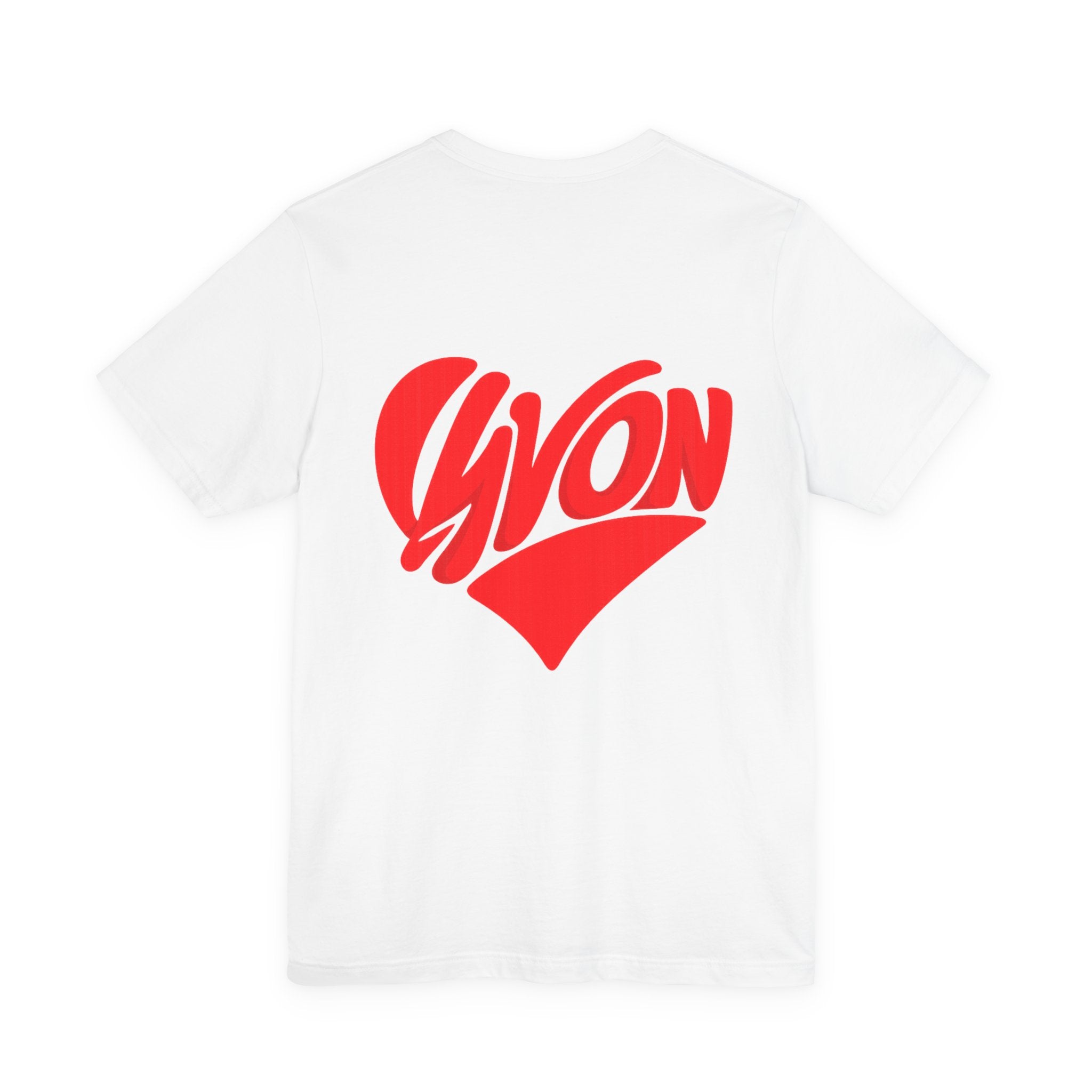 Yvon Heart Graphic Tee — Retro Script Logo T-Shirt