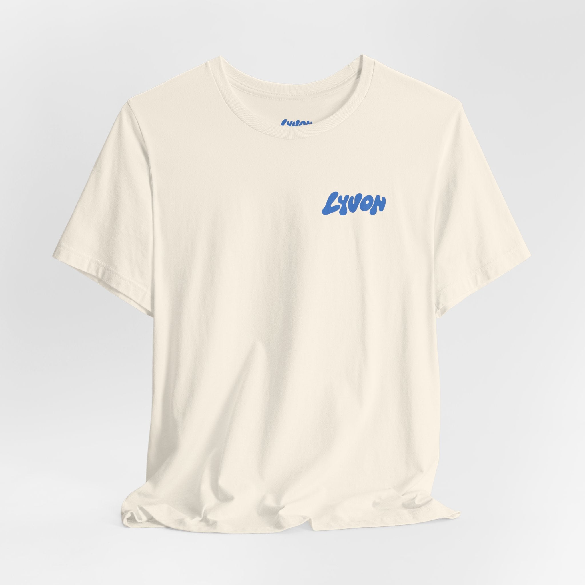 Lyvon Logo Tee — Retro Blue Speed Cube Graphic T-Shirt