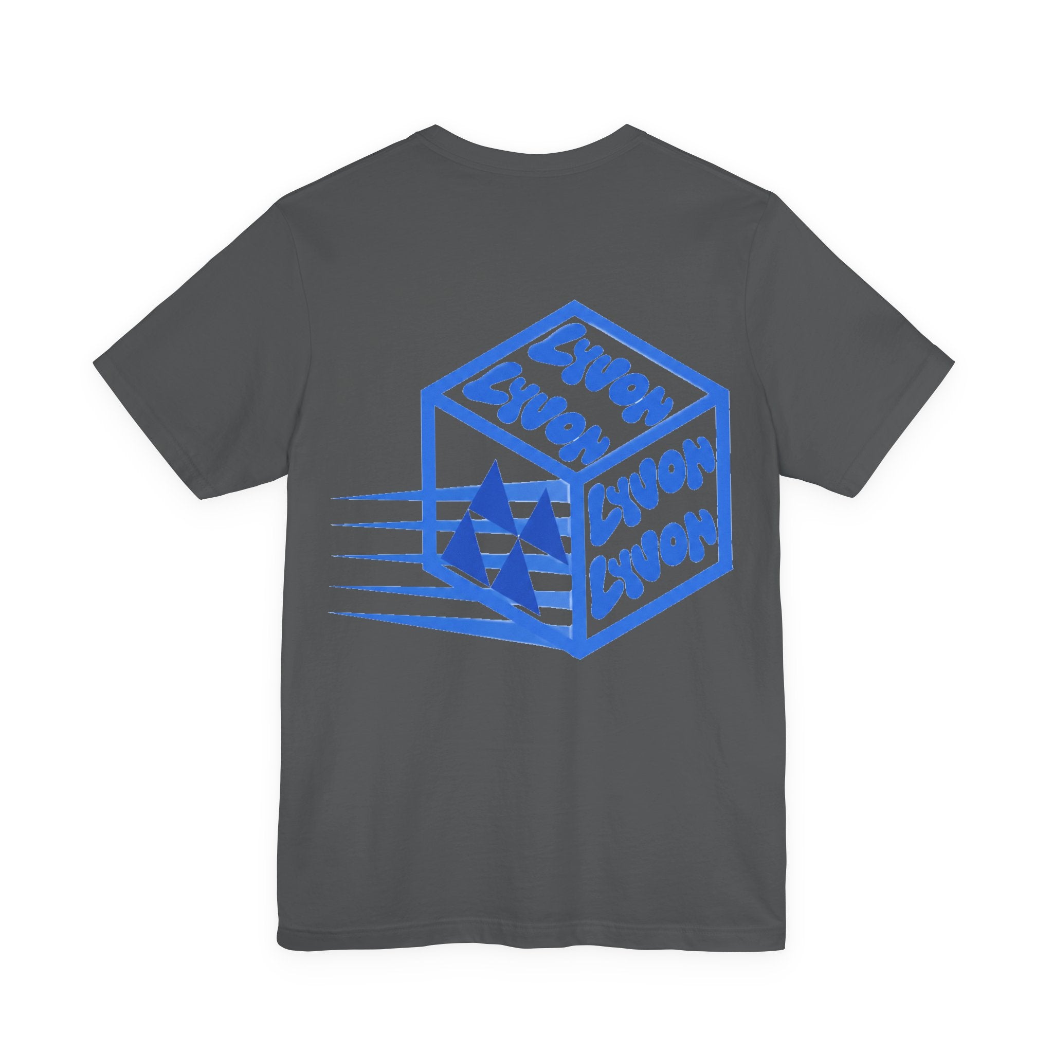 Lyvon Logo Tee — Retro Blue Speed Cube Graphic T-Shirt