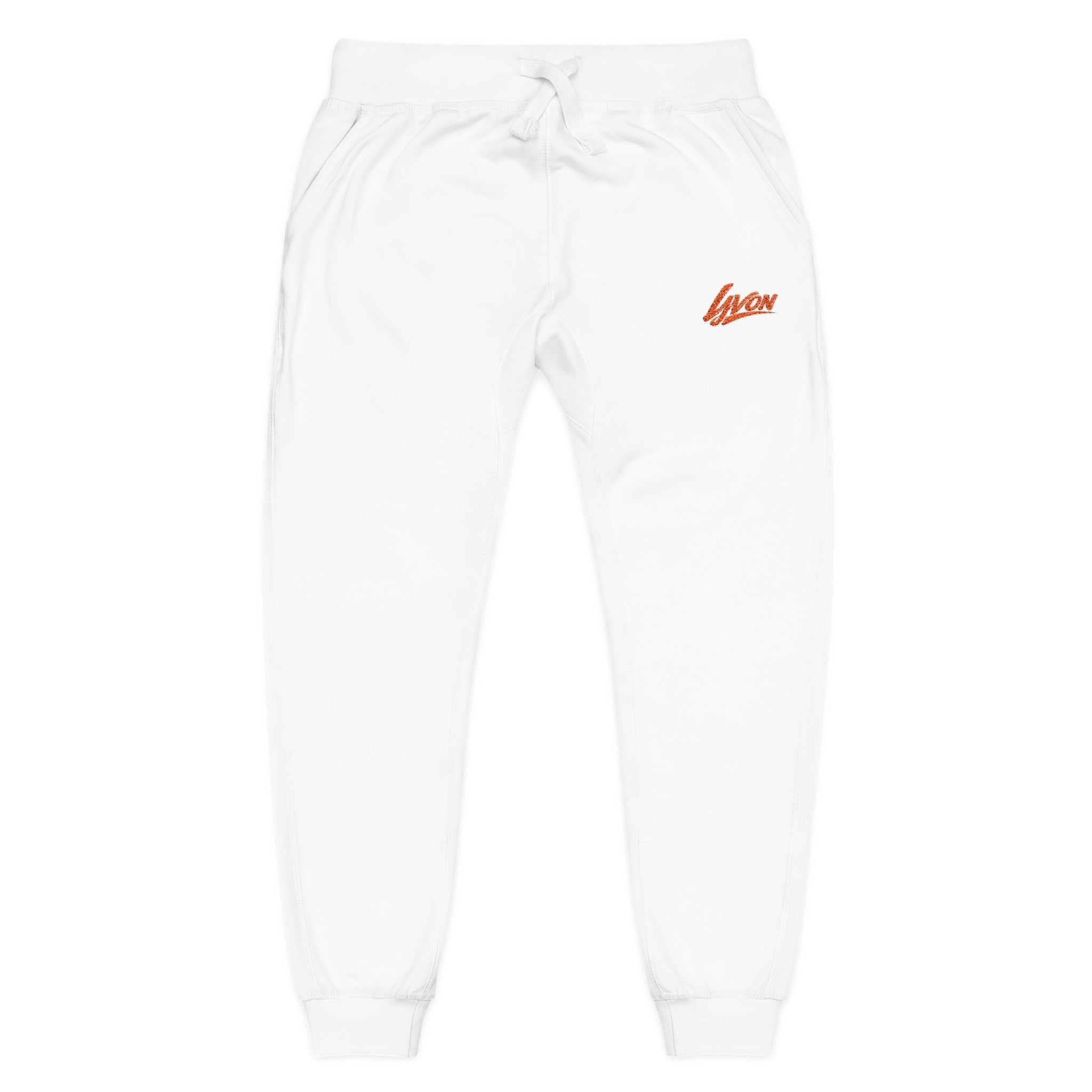 Embroidered "Loser" Fleece Sweatpants — Cozy White Joggers