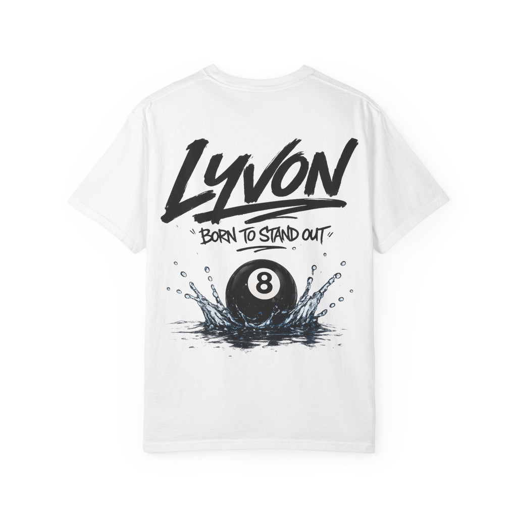 Copy of Lyvon Script Logo T‑Shirt — Retro Blue Graphic Tee (Front Chest & Back Print)