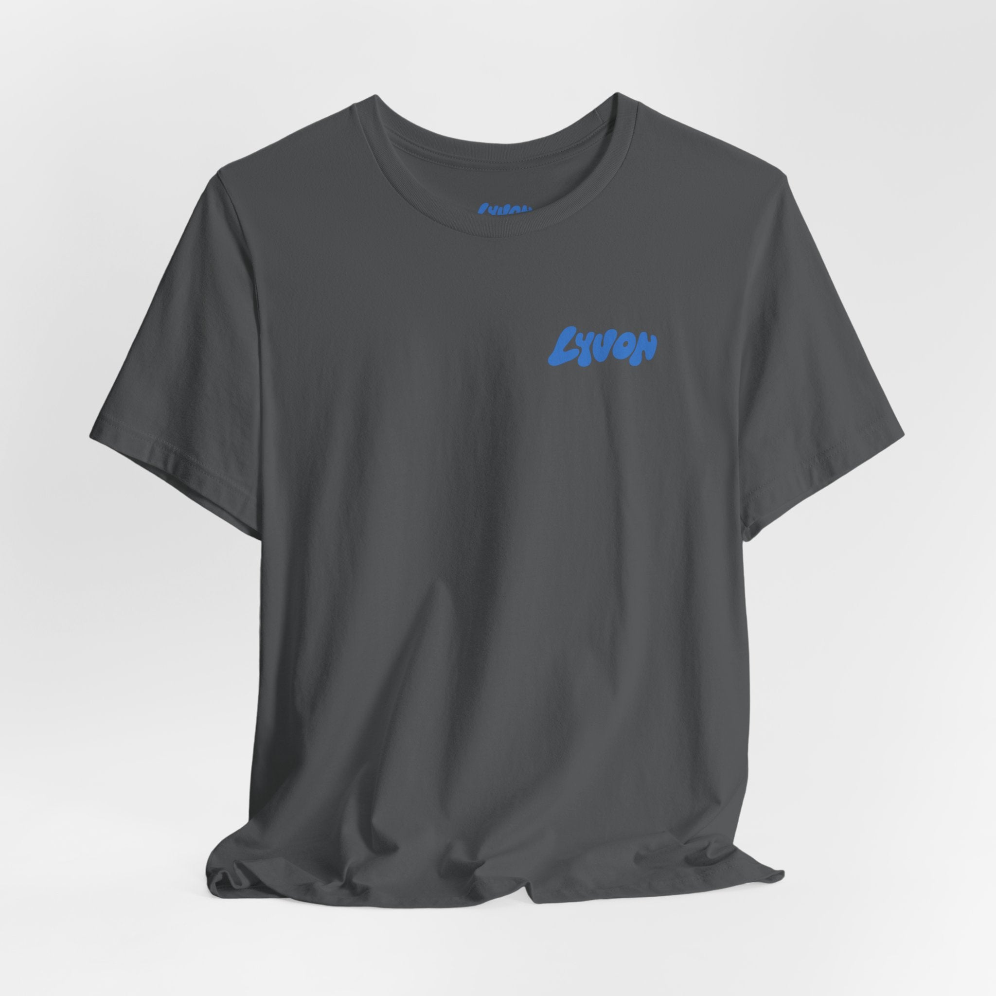 Lyvon Logo Tee — Retro Blue Speed Cube Graphic T-Shirt