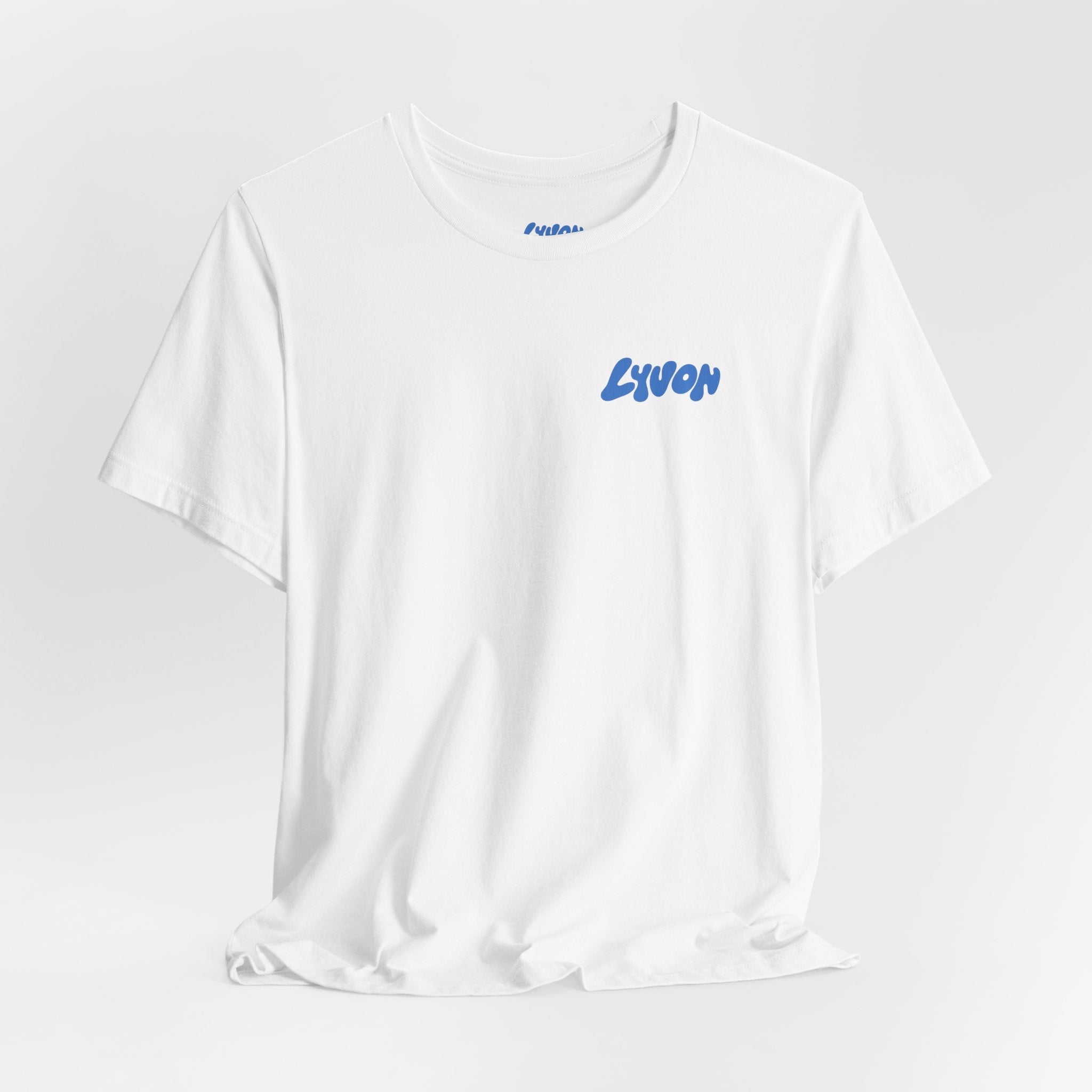 Lyvon Logo Tee — Retro Blue Speed Cube Graphic T-Shirt