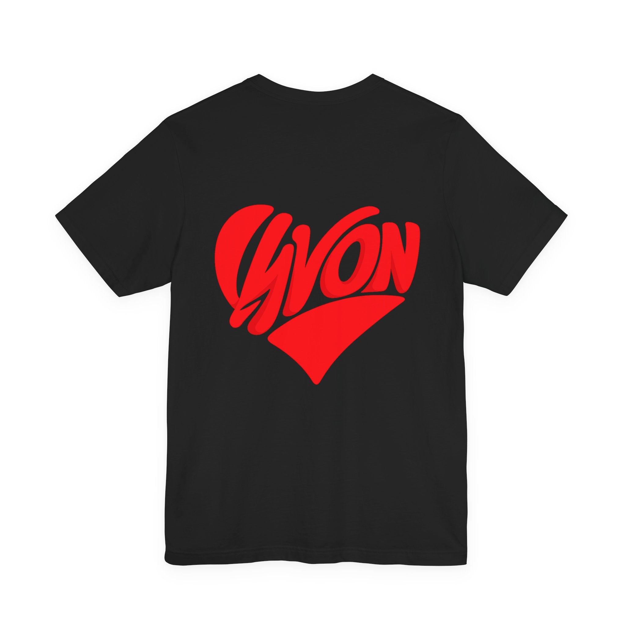 Yvon Heart Graphic Tee — Retro Script Logo T-Shirt