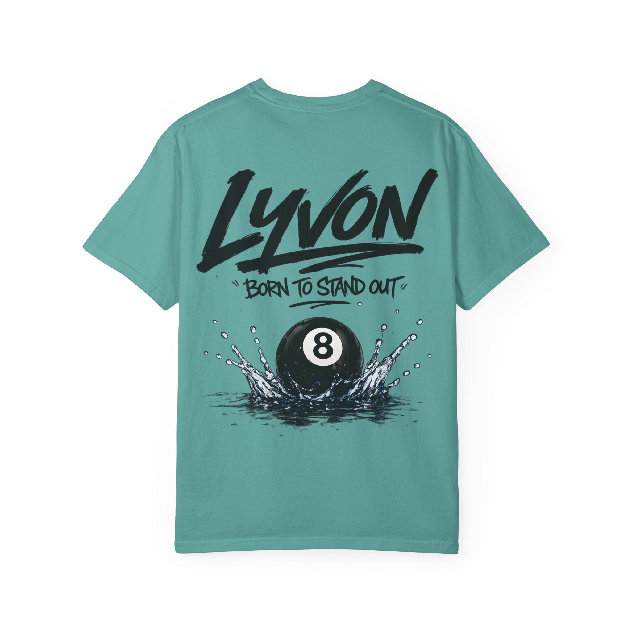 Copy of Lyvon Script Logo T‑Shirt — Retro Blue Graphic Tee (Front Chest & Back Print)