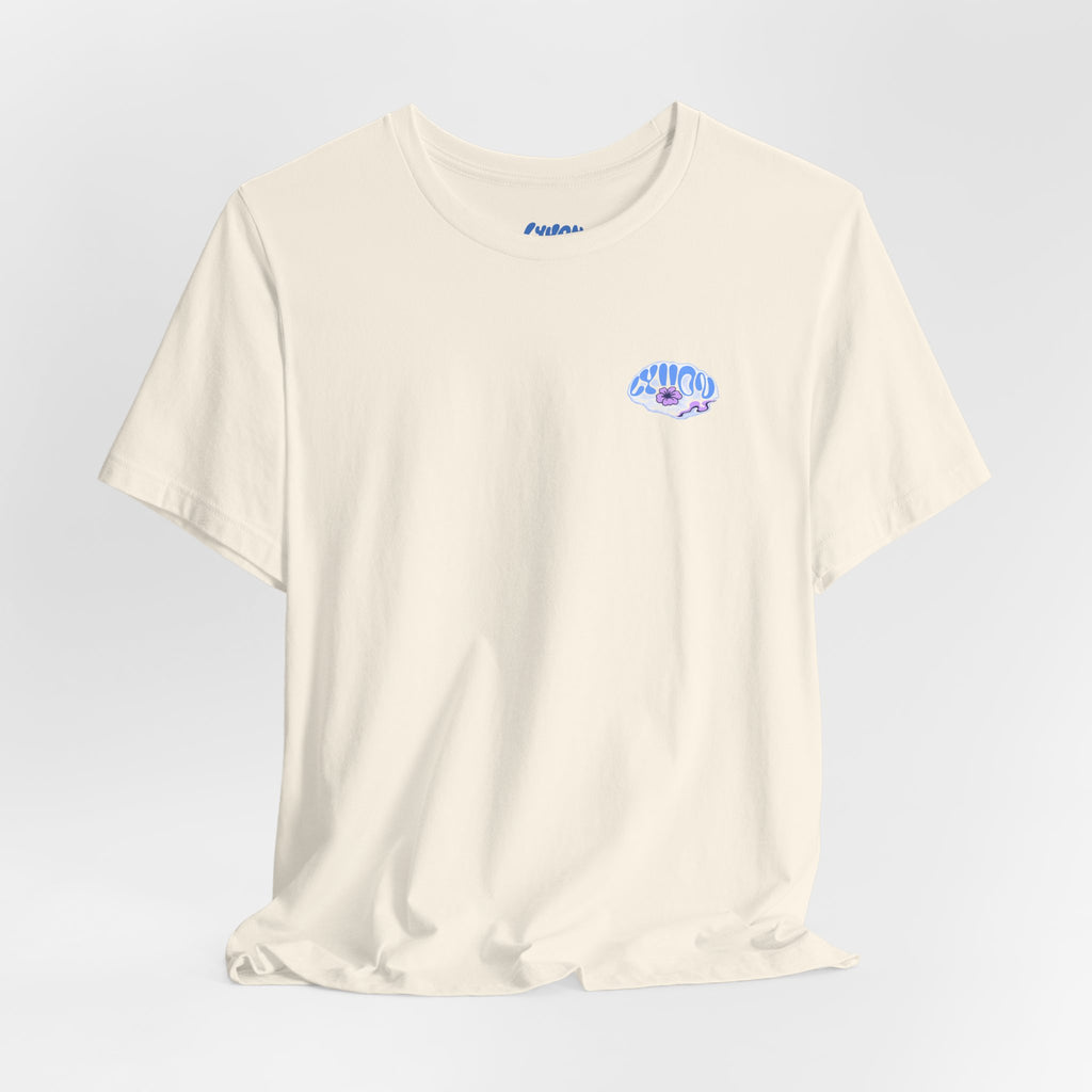 Psychedelic Wave Tee — 'Good Vibes' Retro Bubble Graphic T-Shirt