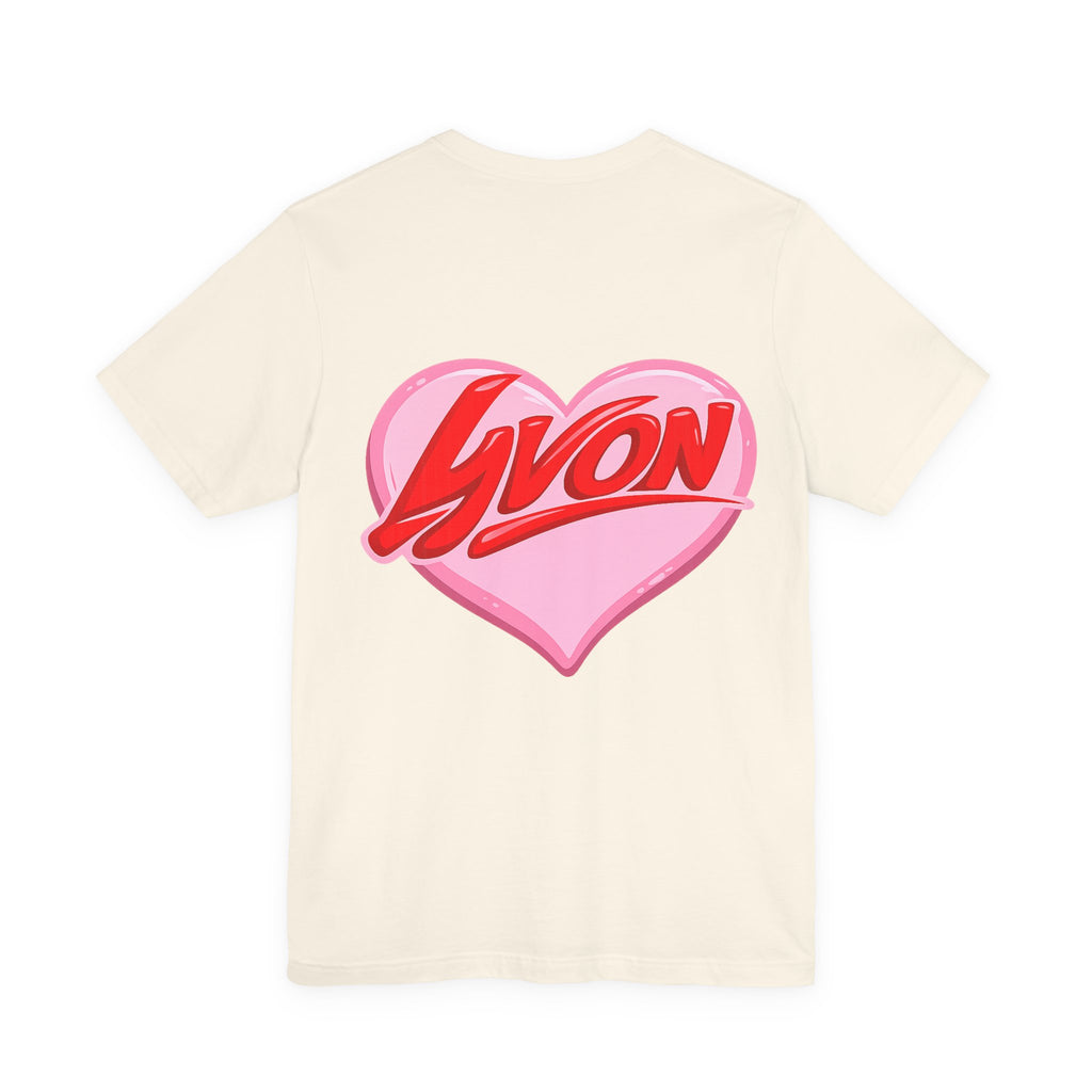Heart Name Tee — 'Lyon' Pink Heart Graphic T-Shirt