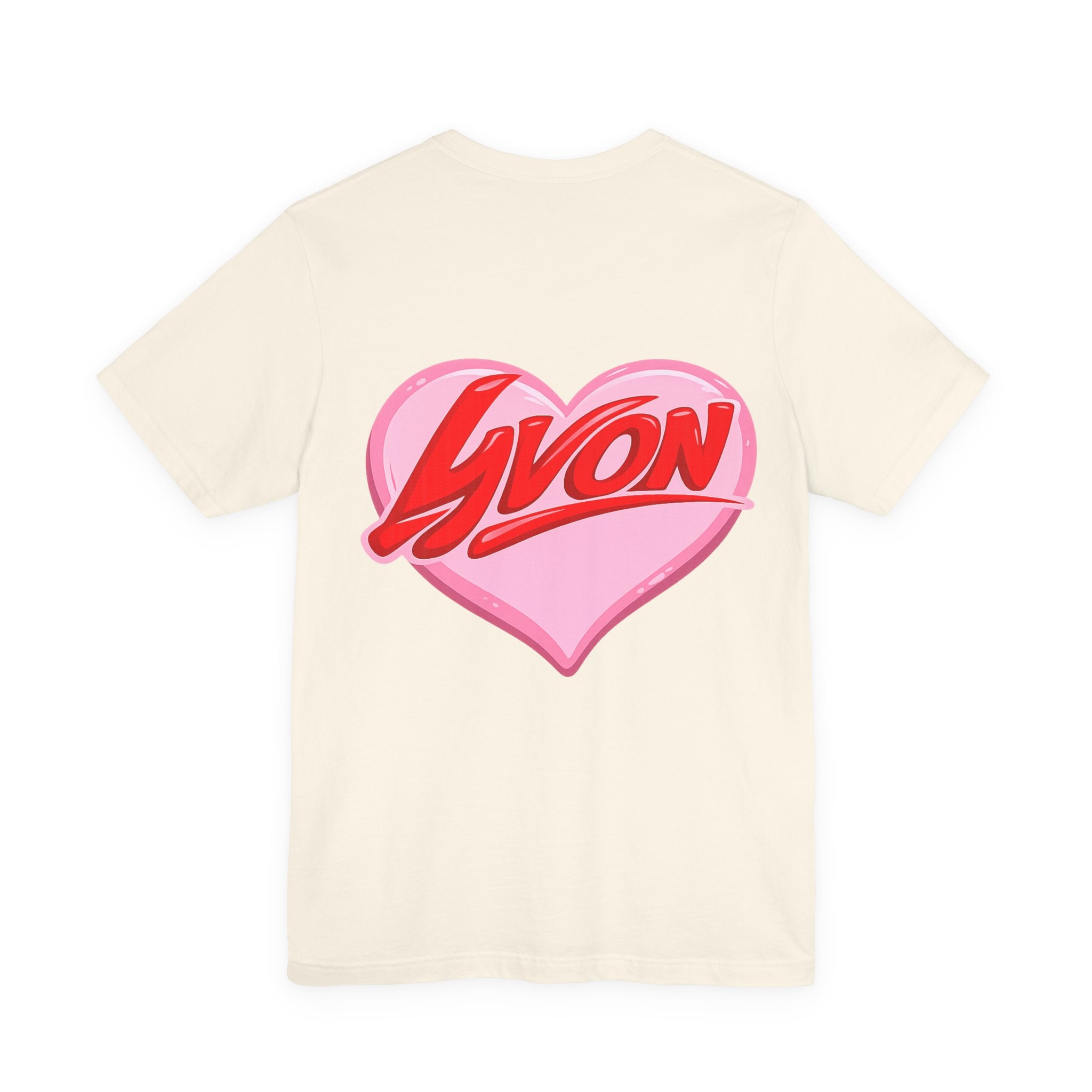 Heart Name Tee — 'Lyon' Pink Heart Graphic T-Shirt