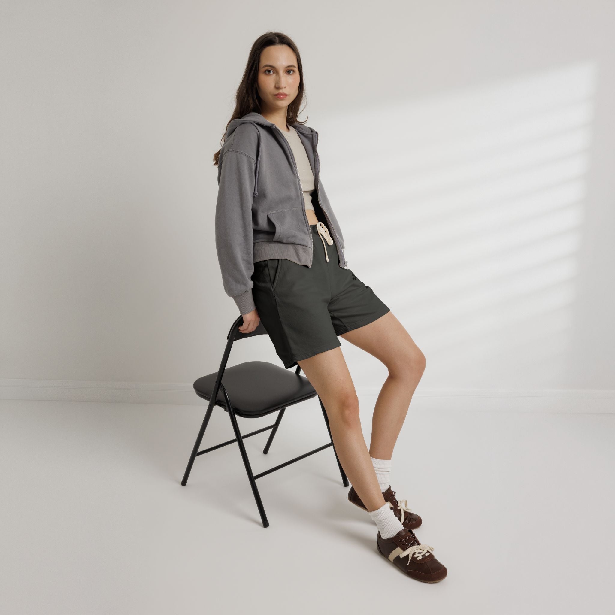 Lightweight Fleece Sweat Shorts - Garment-Dyed Casual Lounge Shorts with Script Logo