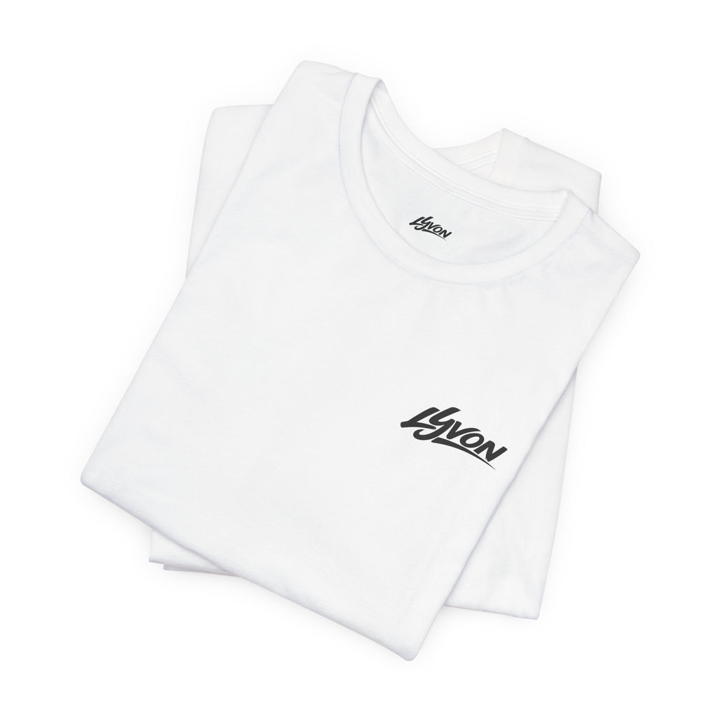Lyon Retro Wave Tee — Graphic Back Print White T-Shirt