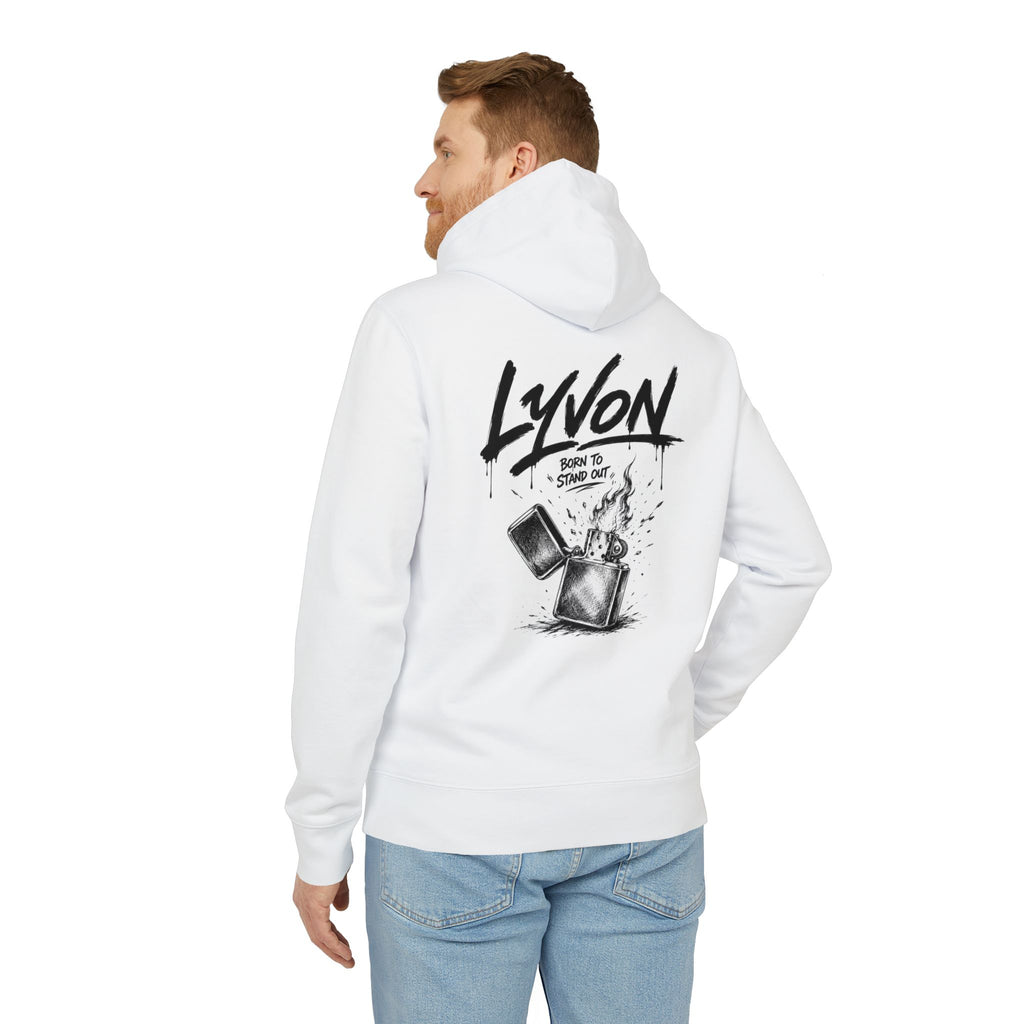 Lyvon 'Born to Stand Out' Hoodie — Graphic White Pullover