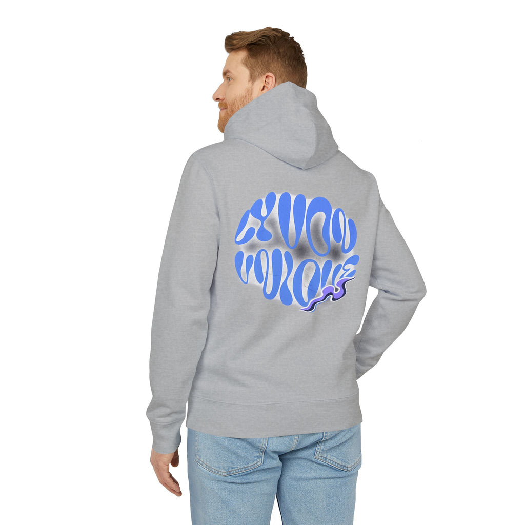 Hoodie — 'Good Vibes' Retro Blue Wave Graphic Hoodie