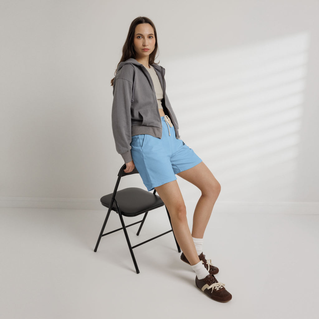 Lightweight Fleece Sweat Shorts - Garment-Dyed Casual Lounge Shorts with Script Logo