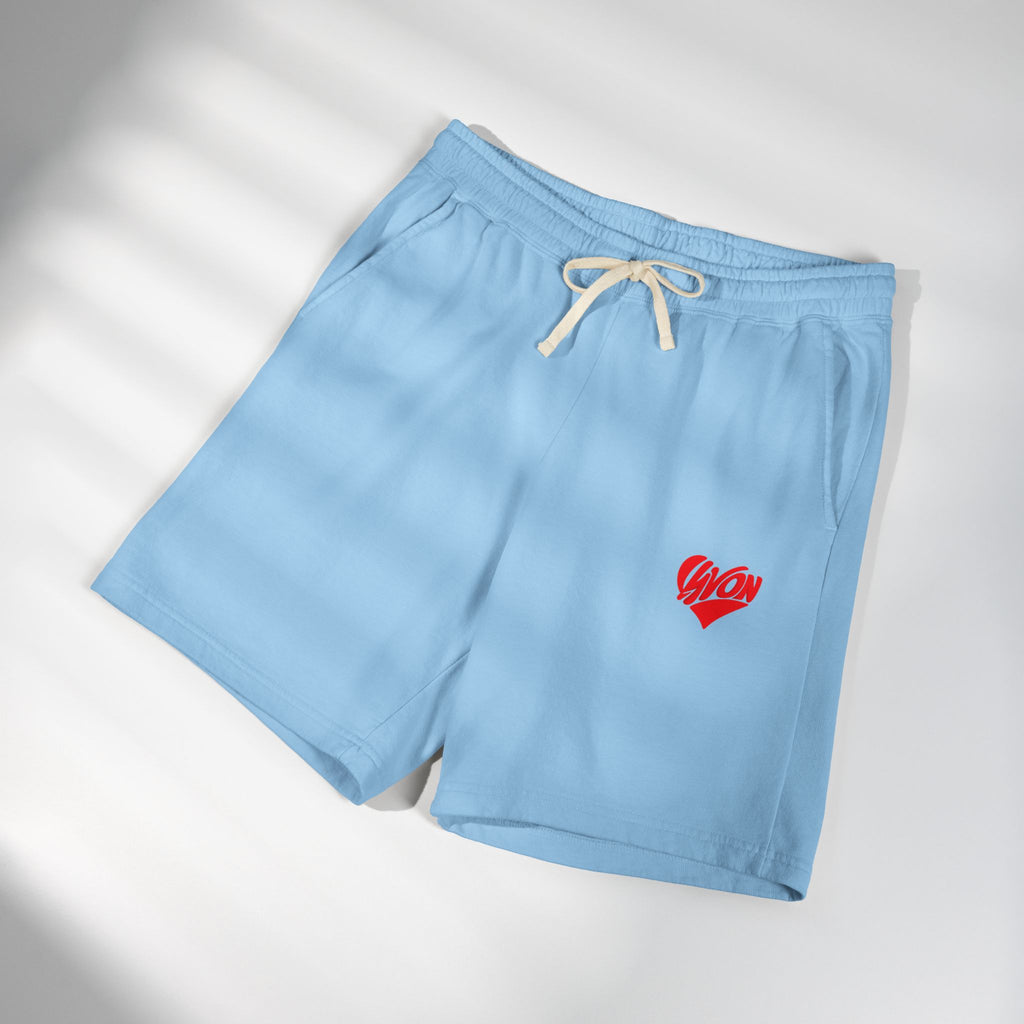 Lightweight Fleece Sweat Shorts — Heart 'AYON' Embroidered Lounge Shorts
