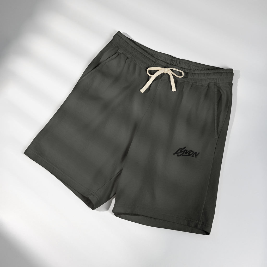 Lightweight Fleece Sweat Shorts - Garment-Dyed Casual Lounge Shorts with Script Logo